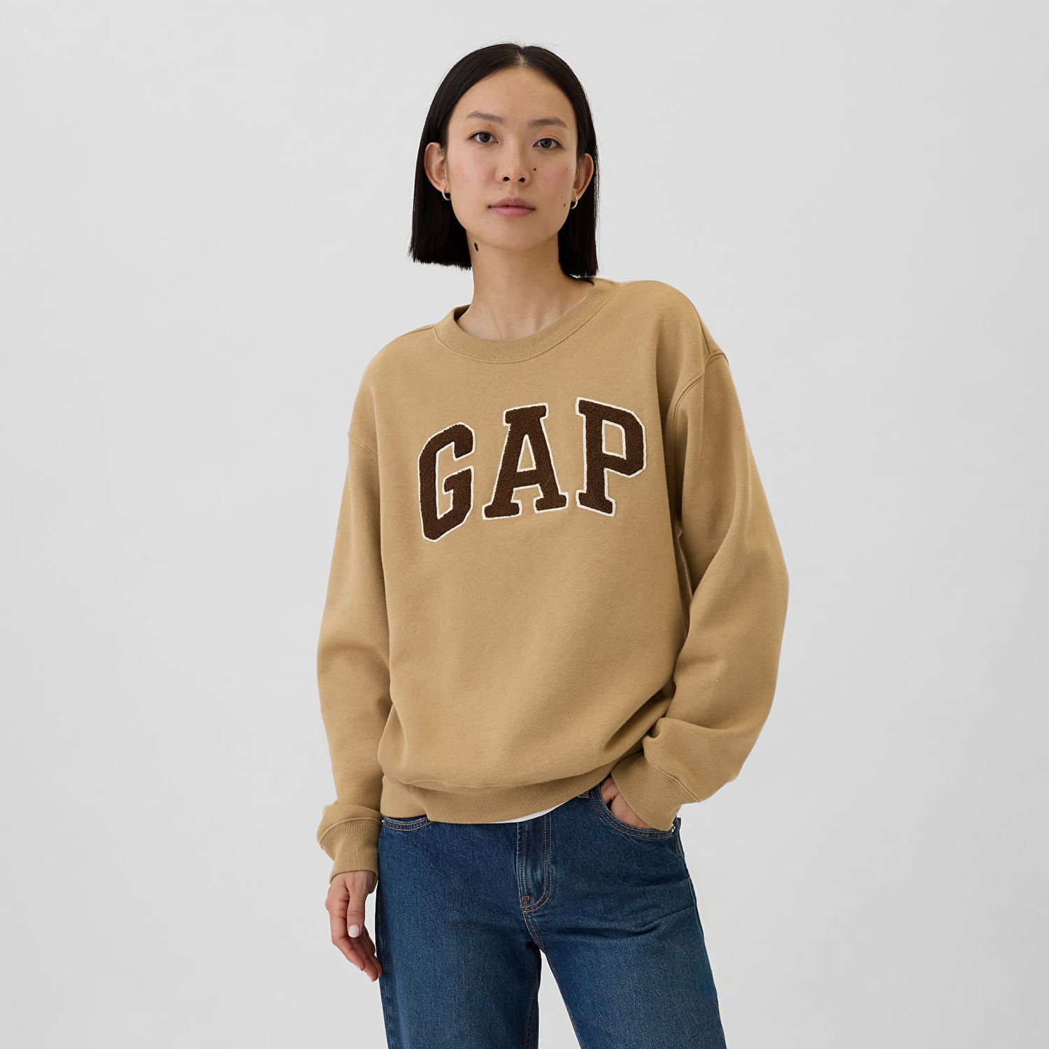 Sweatshirt GAP Logo Crew Mojave Beige | 554936-33, 0