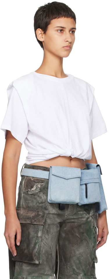 Crop top The Attico The Attico Denim Belt Bag Hvid | 241WKE11 D073, 1