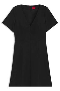 V-Neck Dress with Removable Shoulder Pads