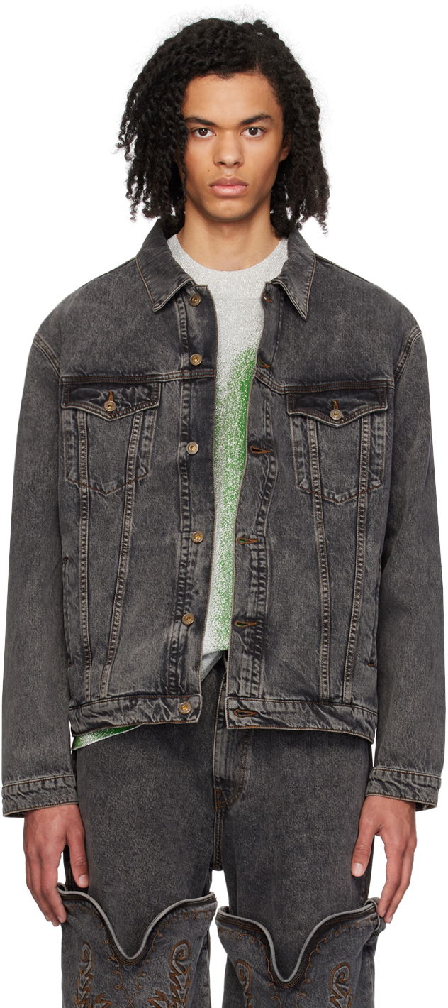 Jakke Y/PROJECT Black Wire Denim Jacket Sort | 207JA001