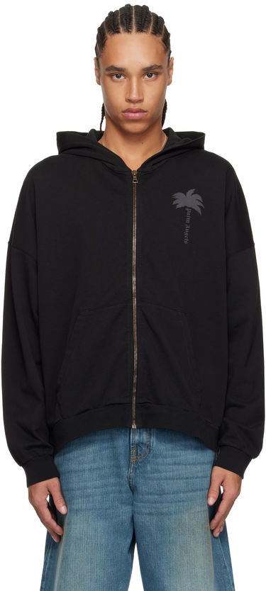 Sweatshirt Palm Angels Palm Angels Palms Zip Hoodie Sort | PMBE016S25FLE0011313, 0