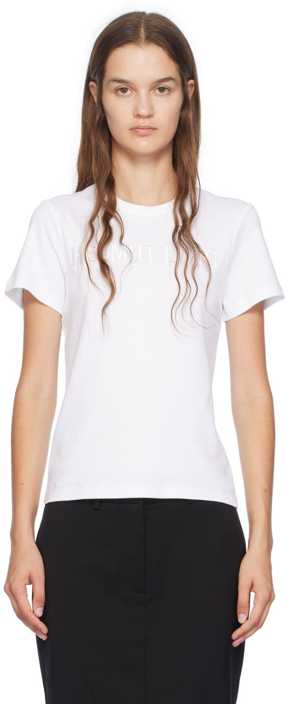 T-shirt Helmut Lang Slim Logo T-Shirt Hvid | O06HW505
