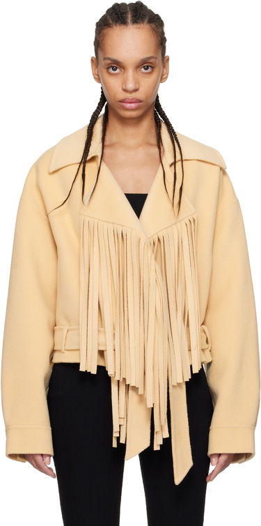 Jakke Nanushka Nanushka Ticia Fringed Double Wool Jacket Beige | NW25RSJK10005, 0
