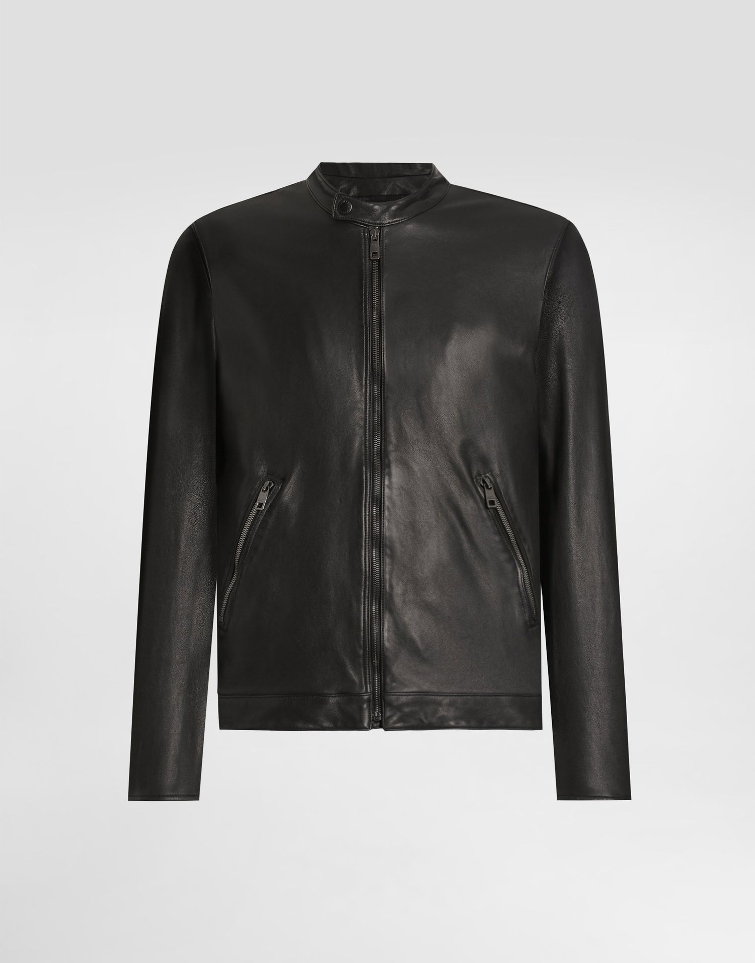 Jakke Dolce & Gabbana Dolce & Gabbana Zip Closure Leather Jacket Sort | G9BUGLGJ744N0000, 0