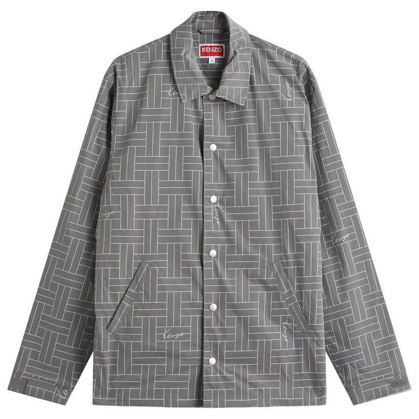 Vindjakke KENZO Kenzo Men's Weave Coach Jacket, Size Large Grå | FF55BL0619NJ-96