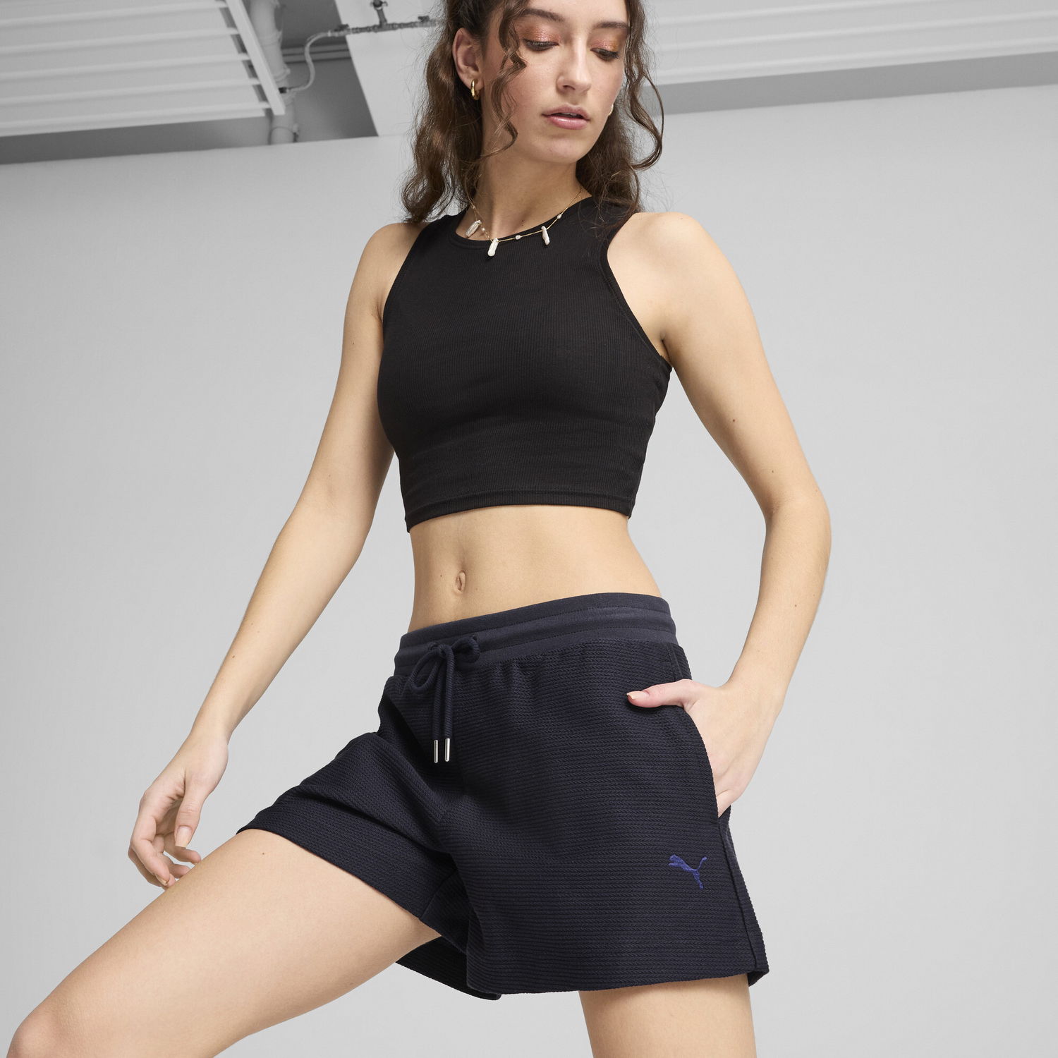 Shorts Puma PREMIUM ESS A-Line 4" Jacquard Shorts Sort | 629782_16, 1