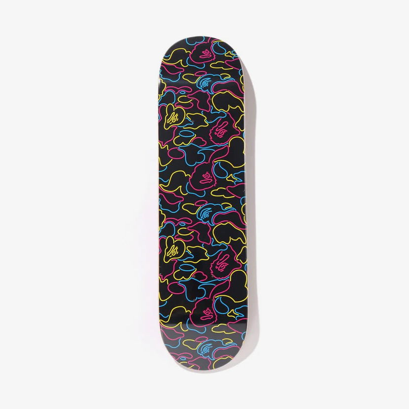 Skøjte BAPE A BATHING APE Neon Camo Skateboard Sort | 001GDL301046MBLK