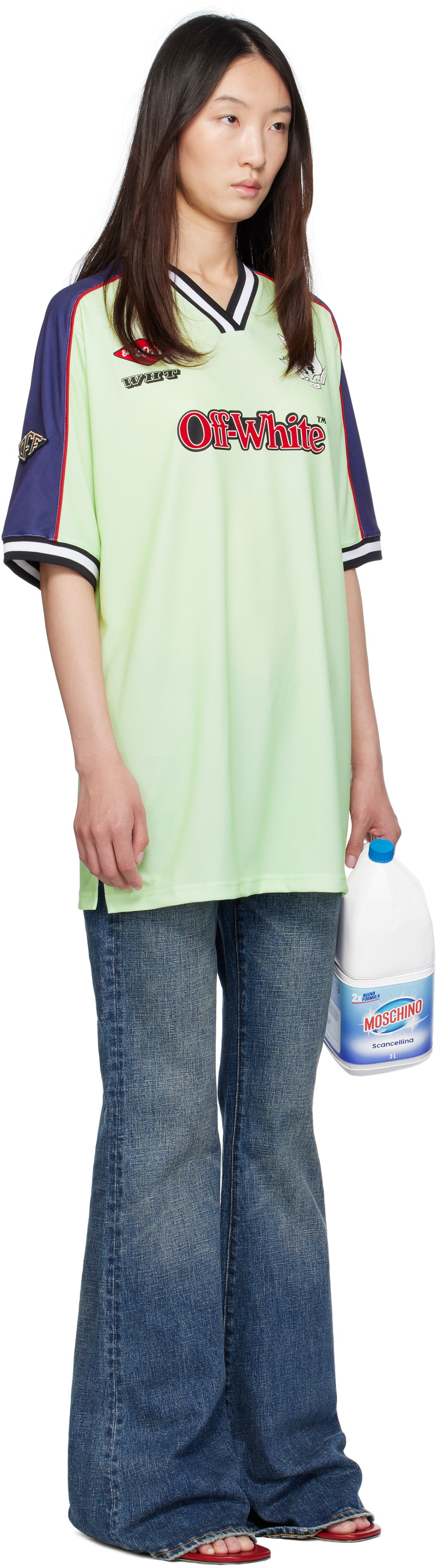 T-shirt Off-White Off-White Soccer T-Shirt Grøn | OWDH008S25JER0011427, 1