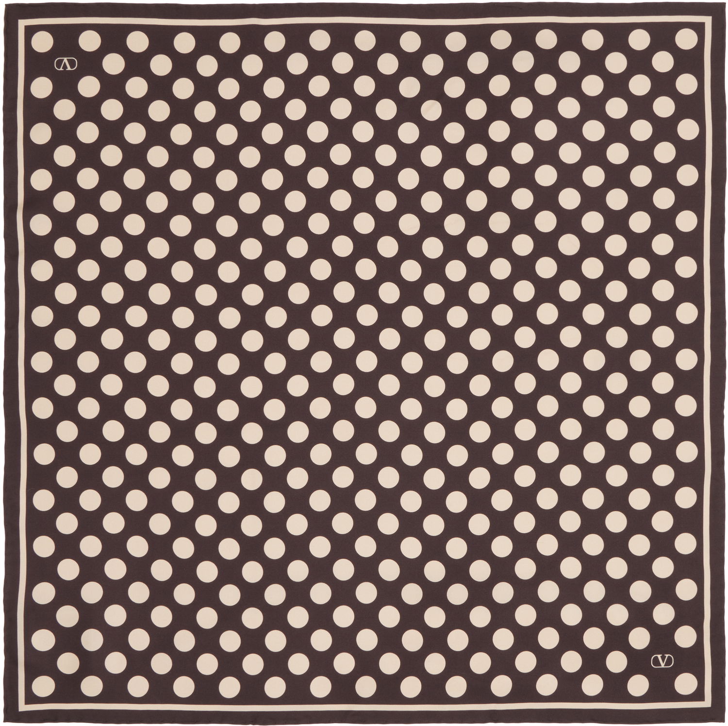 Tørklæde Valentino Valentino Garavani Polka Dot Silk Scarf Brun | 7Y2EK008QEM, 0
