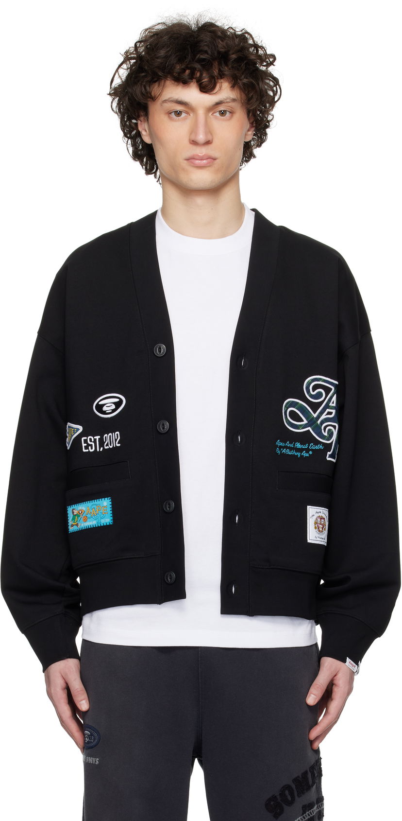 Sweater AAPE by A Bathing Ape AAPE by A Bathing Ape Main Cardigan Sort | AAPSWMC324XXNBKX