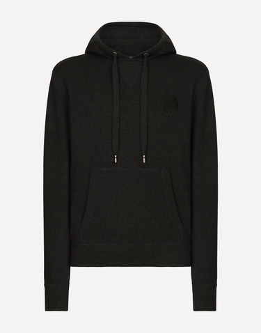 Sweatshirt Dolce & Gabbana Dolce & Gabbana Wool and Silk Hoodie with DG Patch Sort | GXV55ZJFMCZN2958, 0