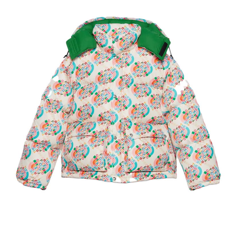 Jakke Gucci The North Face x Down Jacket Multicolor/Ivory Flerfarvet | 672457 XAAET 9486