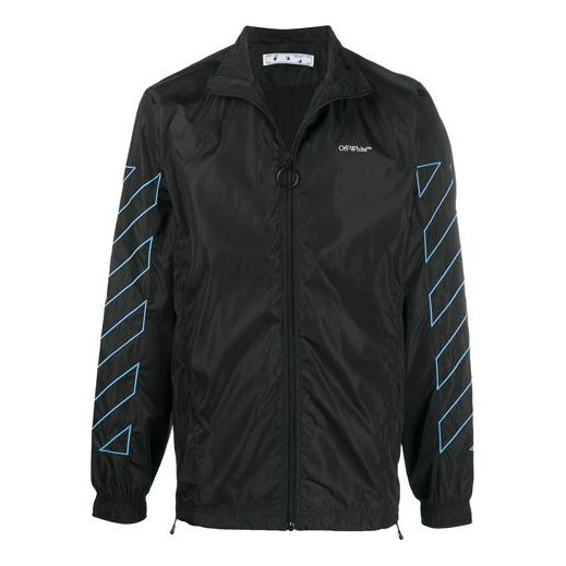 Vindjakke Off-White Diagonal Stripes Zipper Jacket Sort | OMEA233F20FAB0011040