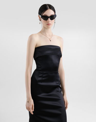 Kjole Dolce & Gabbana Dolce & Gabbana Satin Corset Sheath Calf-Length Dress Sort | F6JNYTFURADN0000, 3