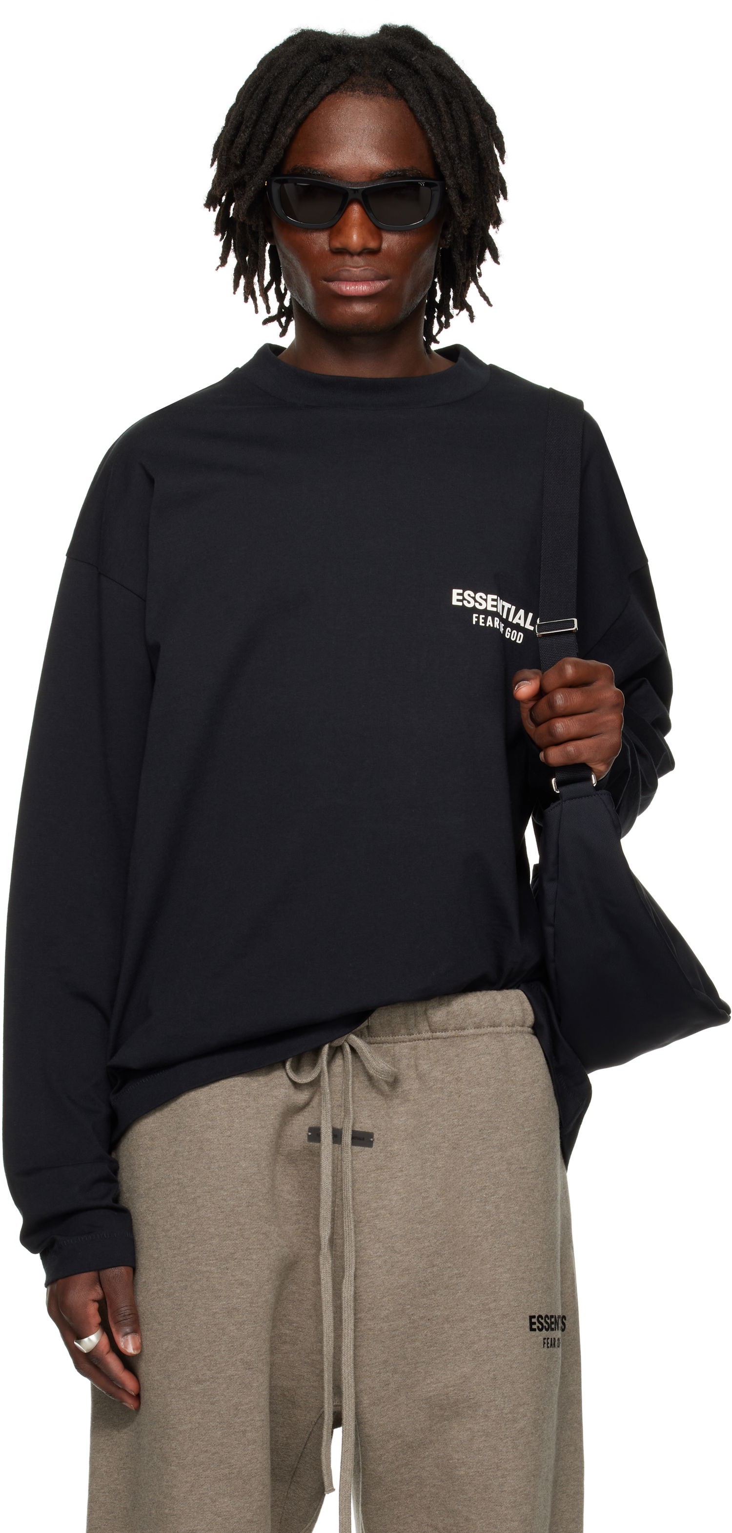 T-shirt Fear of God Fear of God ESSENTIALS Classic Long Sleeve T-Shirt Sort | 125AS254200F, 0