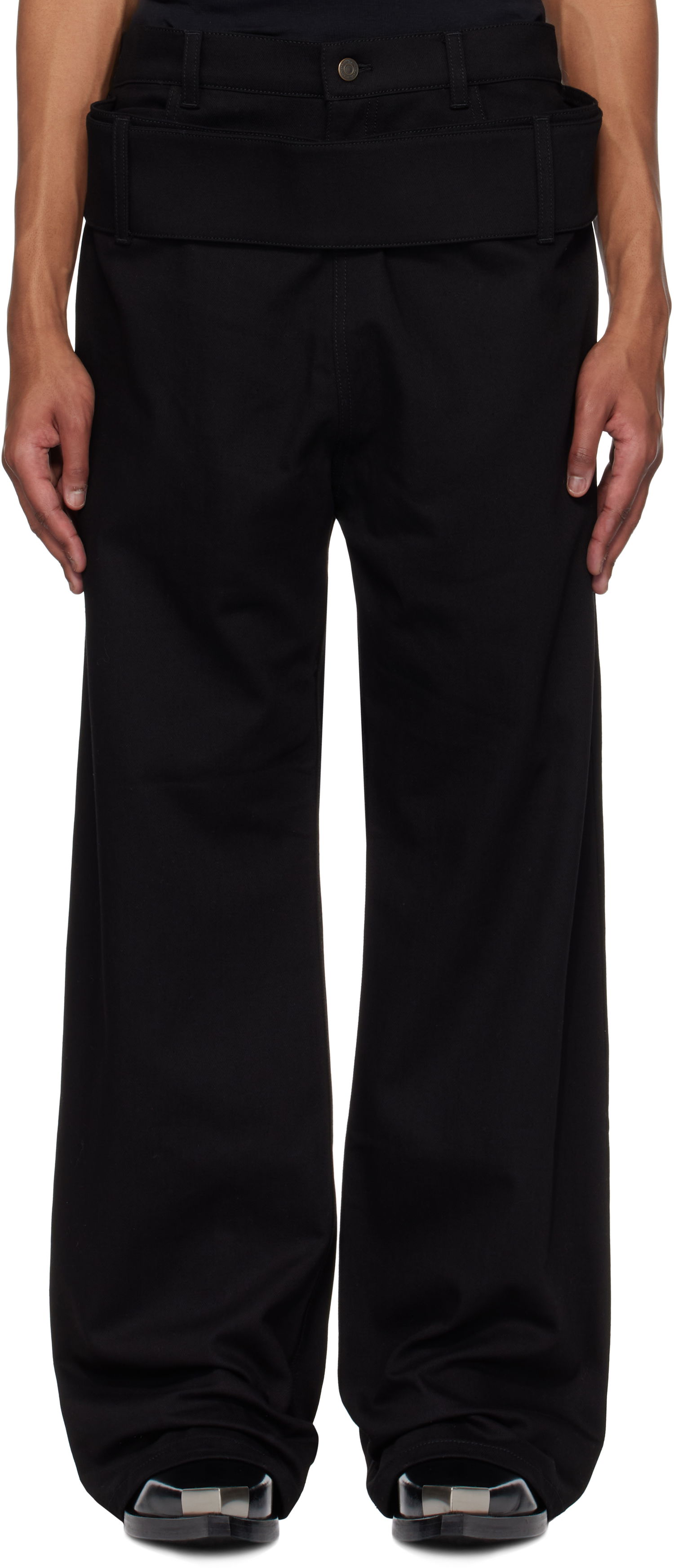 Bukser Courrèges Courrèges Double Belt Jeans Sort | 125DPA287DE0020, 0