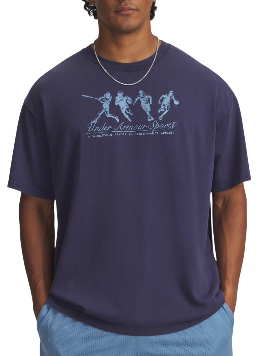 T-shirt Under Armour Athletes Sports Graphic Short Sleeve T-Shirt Mørkeblå | 6004936-403