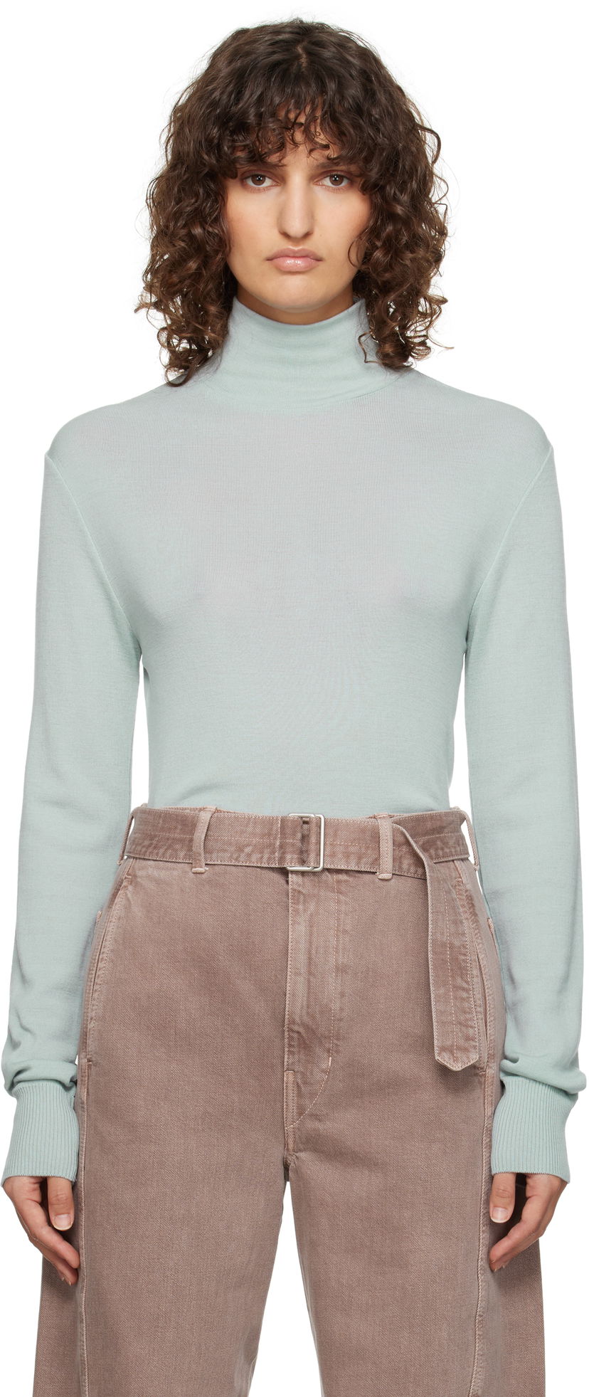 Sweater LEMAIRE Lemaire Seamless Turtleneck Sweater Grøn | TO1280 LK1032