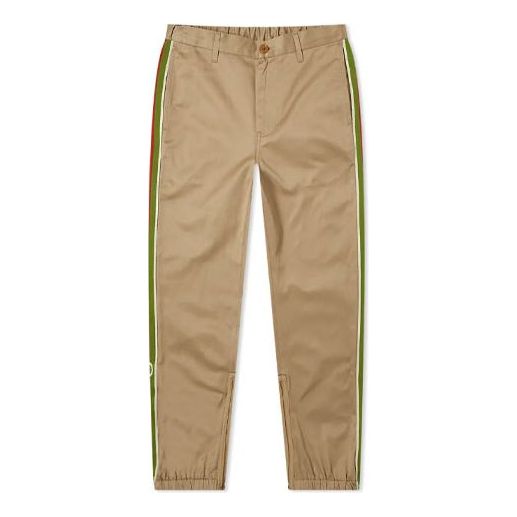 Bukser Gucci Striped Logo Cotton Casual Trousers Beige | 604187-XDA1R-2821