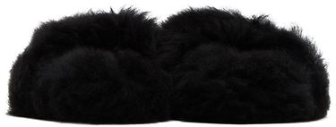 Tøj Yves Salomon Yves Salomon Toscana Fur Slippers Sort | 24W23WAA342XXTOSX, 1