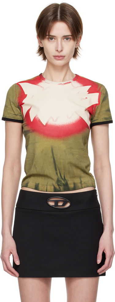 T-shirt Diesel Diesel T-Uncutie-Long-Q1 Tie-Dye T-Shirt Grøn | A16772 0HQAS, 0