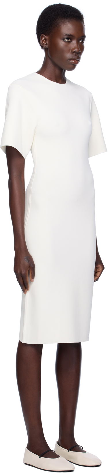 Kjole TOTEME TOTEME Knit Midi Tee Dress Sort | 253-WRD0232-YA0187, 4