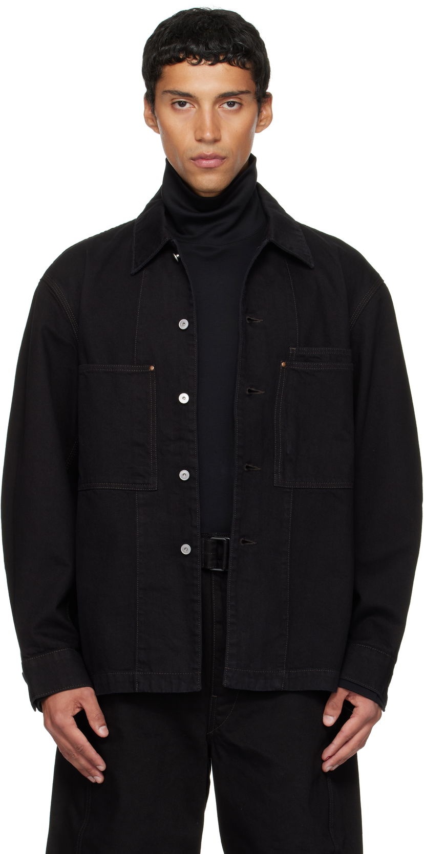 Skjorte LEMAIRE Lemaire Workwear Denim Overshirt Sort | OV1024 LD1064