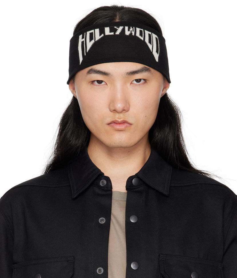 Tørklæde Rick Owens Rick Owens DRKSHDW 'Hollywood' Cotton Headband Sort | DA01E3480 KP7