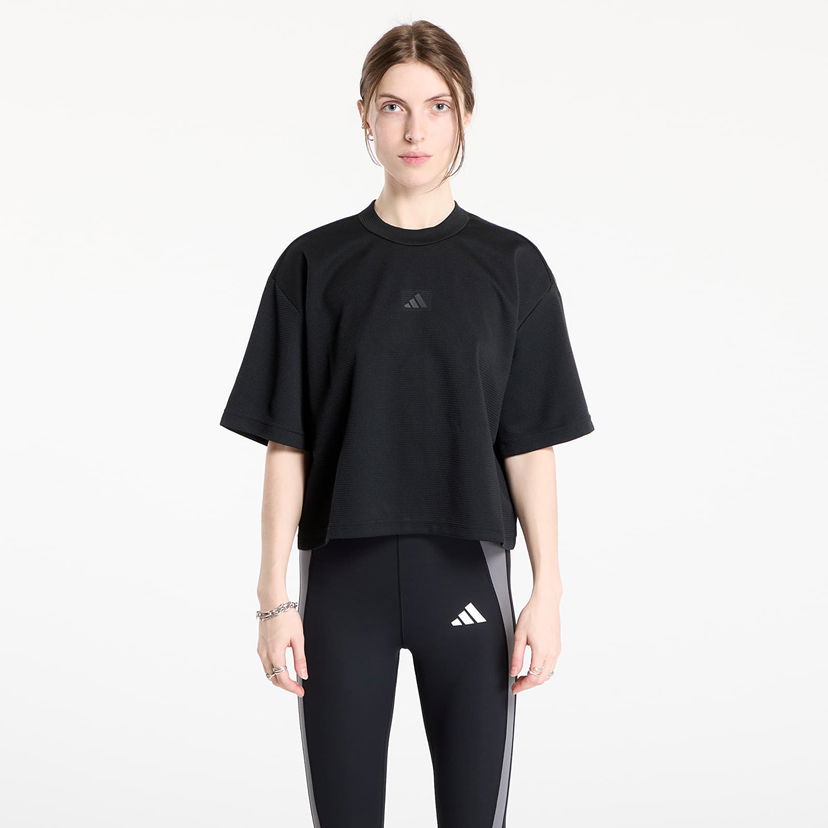 T-shirt adidas Performance Yoga Motion Waffle T-Shirt Sort | JM4474
