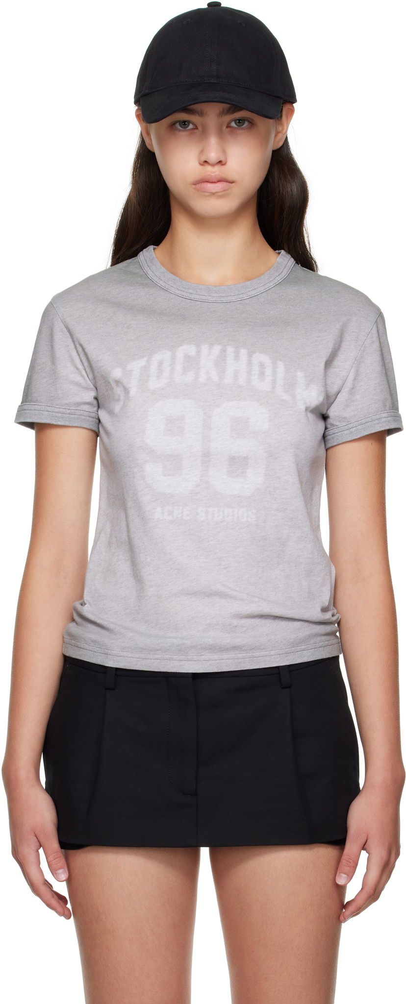 T-shirt Acne Studios Acne Studios Vintage Logo T-Shirt Grå | AL0473-