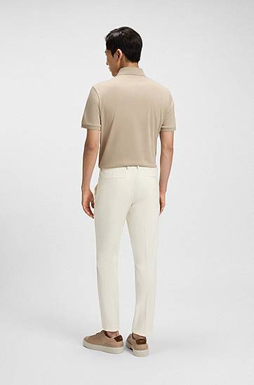 Bukser BOSS Slim-Fit Stretch Double-Faced Trousers Hvid | 50545623, 1