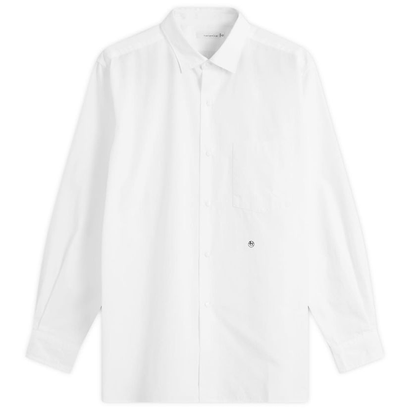 Skjorte NANAMICA Nanamica Regular Collar Wind Shirt, Size Small Hvid | SUGS400E-OW