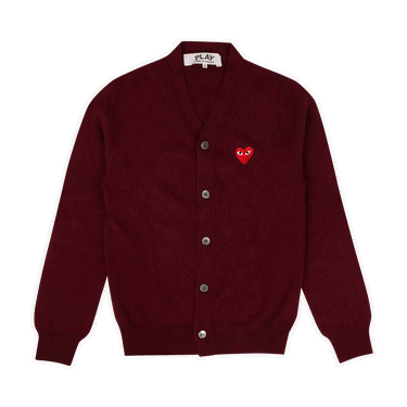 Sweater Comme des Garçons PLAY Heart Wool Cardigan Bourgogne | az n008 051 4, 0