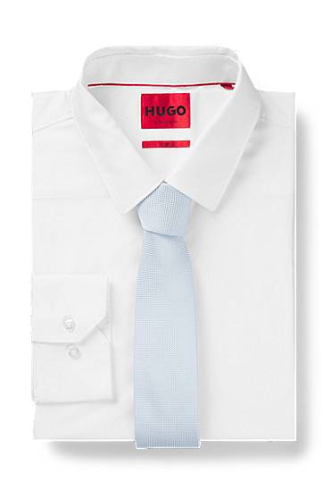 Bælter BOSS Micro-Pattern Jacquard Tie Blå | 50540110, 1