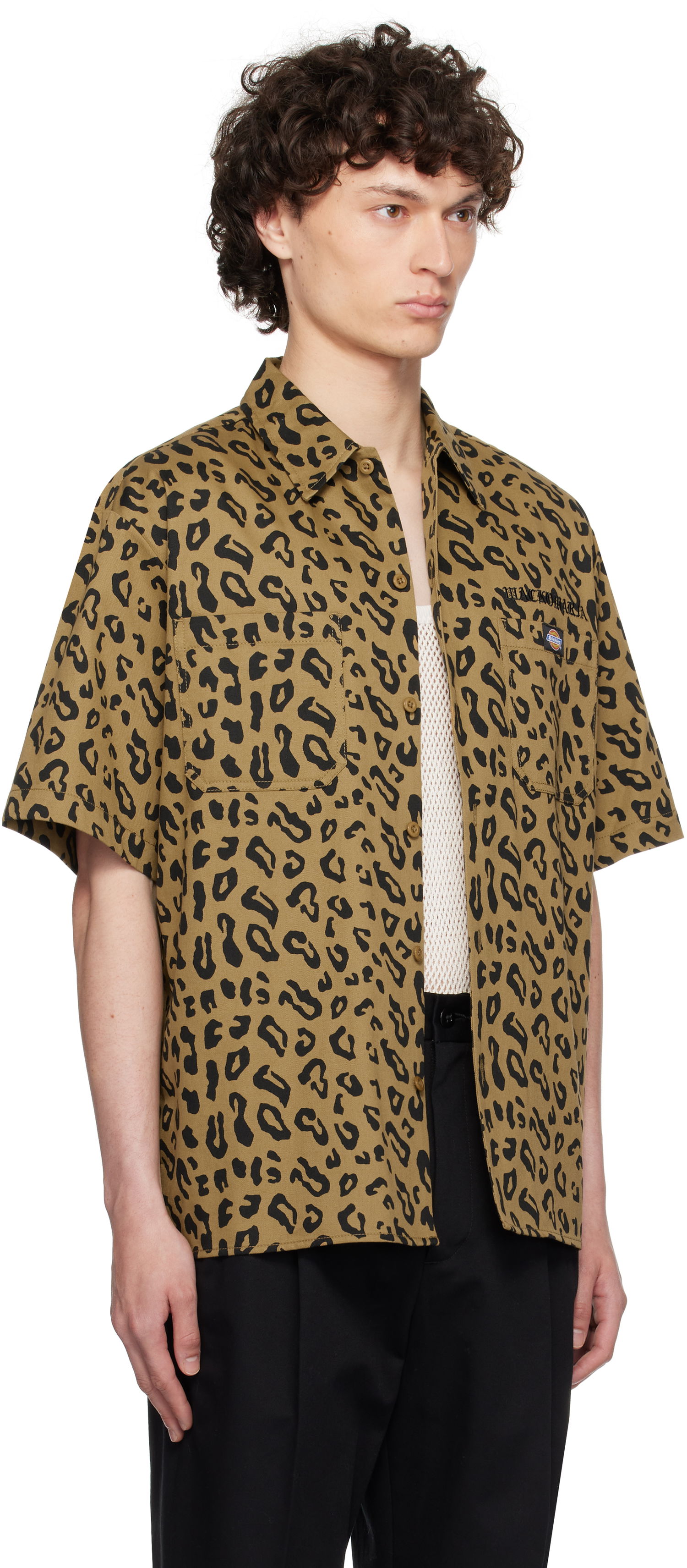 Skjorte WACKO MARIA WACKO MARIA x Dickies Leopard Print Work Shirt Brun | 25SS-WMS-DC02, 1