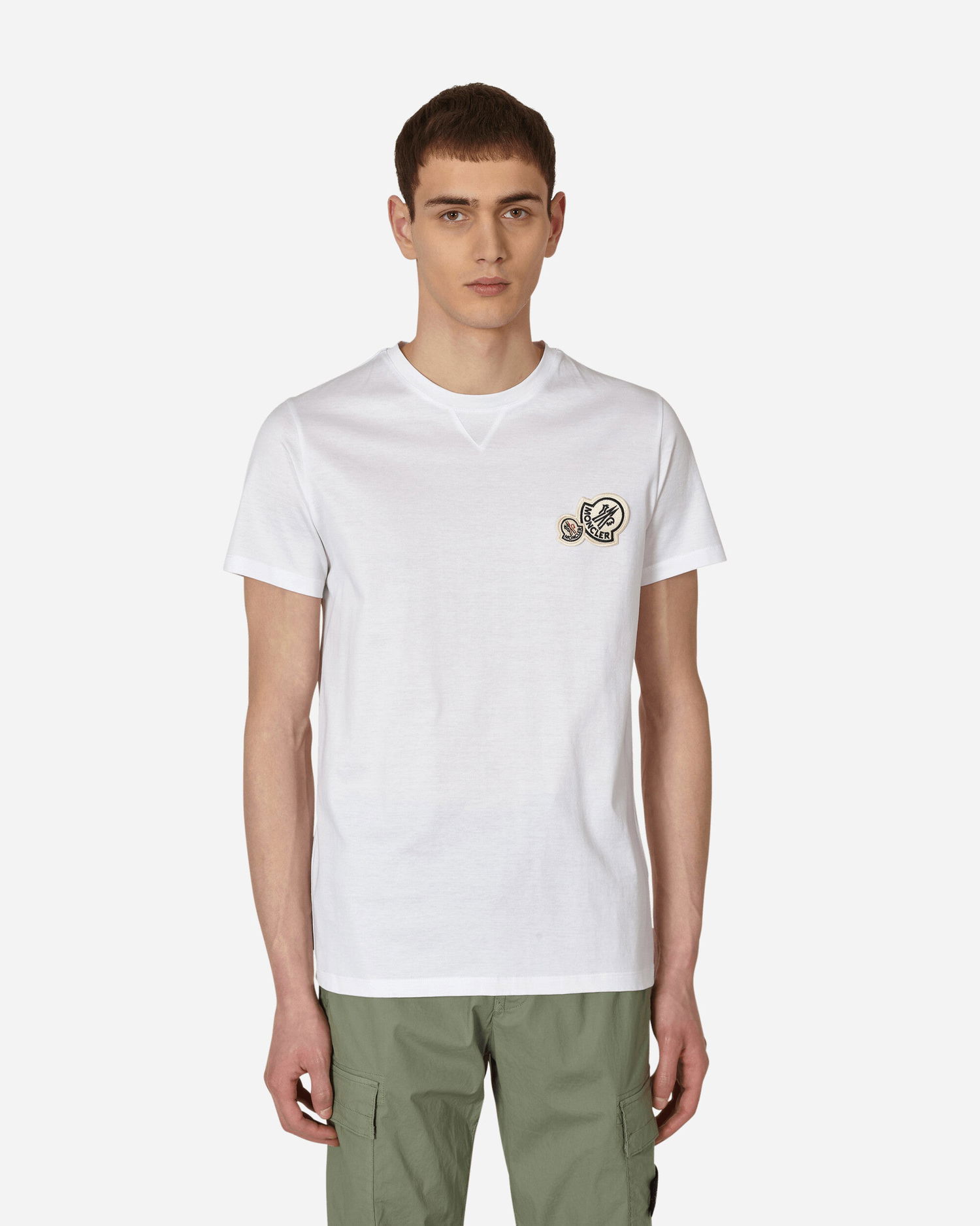 T-shirt Moncler Double Logo T-Shirt Hvid | 8C000588390Y 001, 0