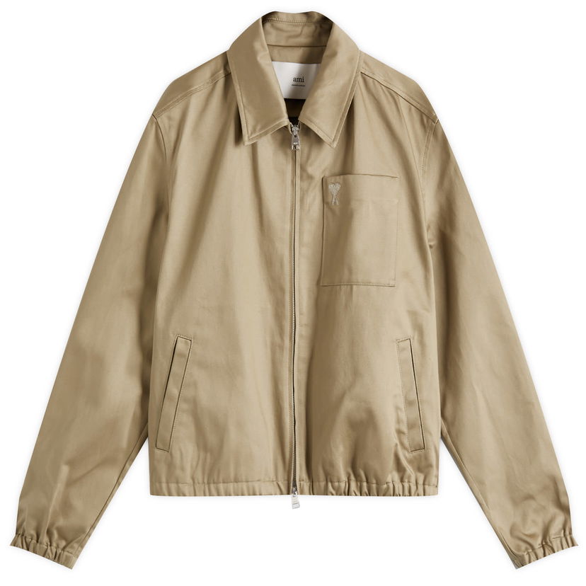 Jakke AMI AMI Paris ADC Zipped Cotton Jacket Beige | HJK059-CO0103-375