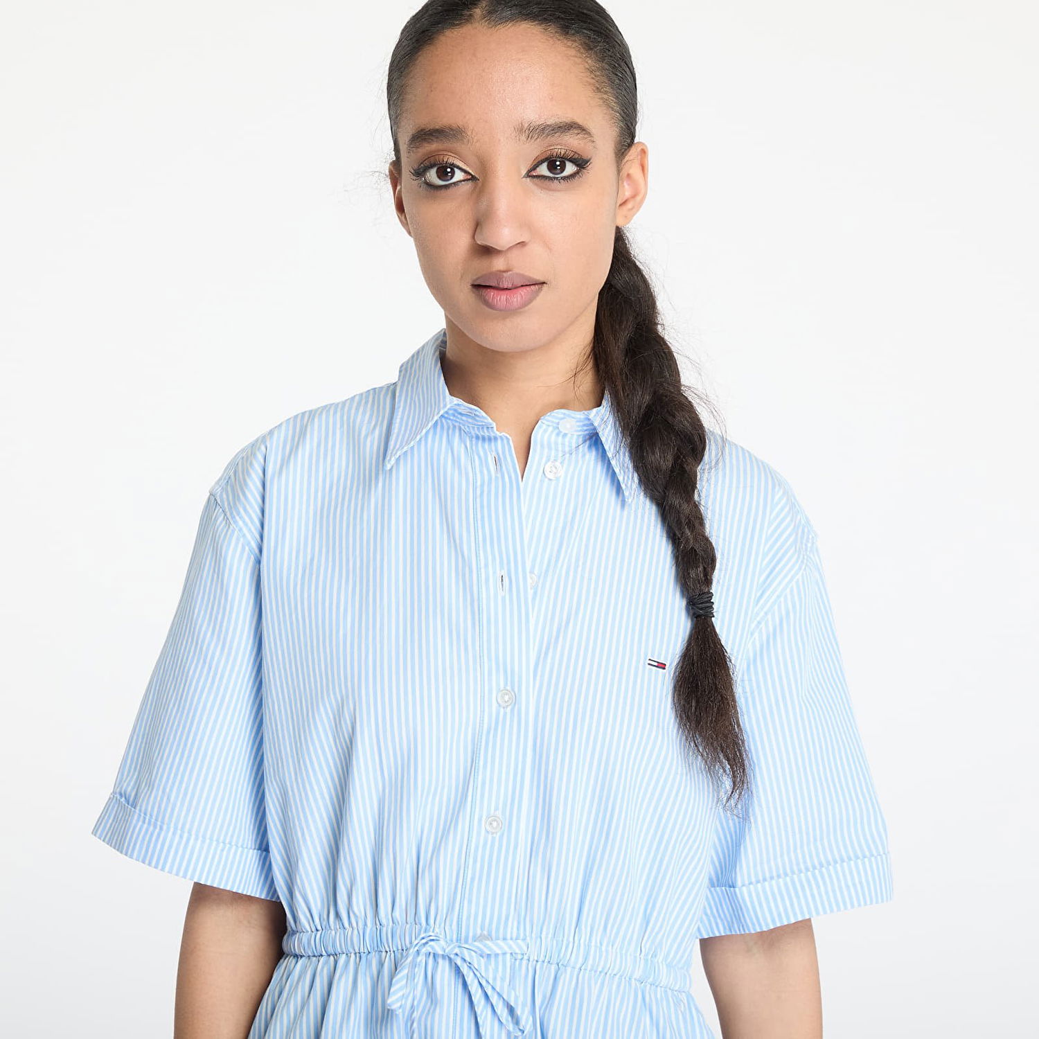 Kjole Tommy Hilfiger Tommy Jeans Mini Stripe Shirt Dress Blå | DW0DW20617 0A9, 1
