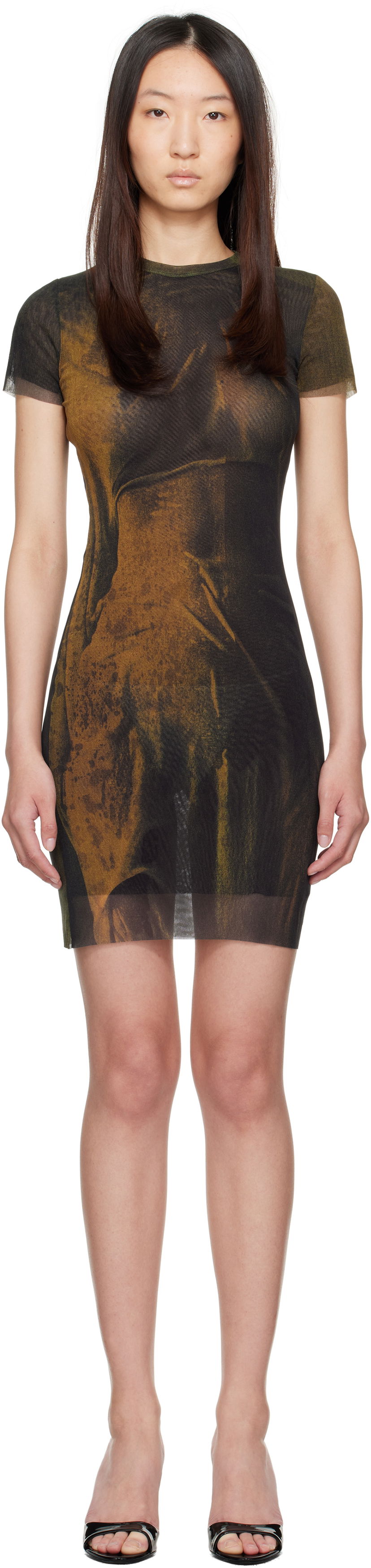Kjole Jean Paul Gaultier Jean Paul Gaultier Printed Minidress Brun | 25/03-W-DR044-M004P-4812