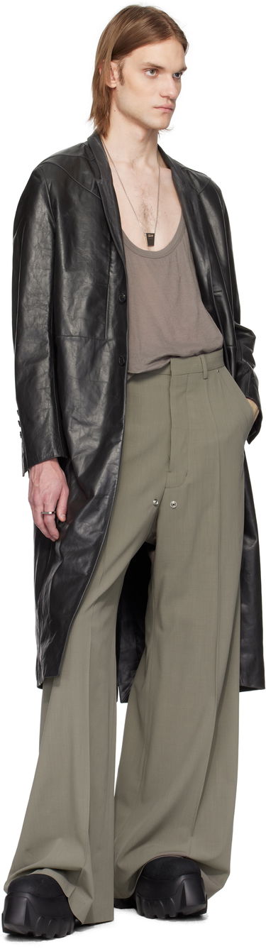 Frakker Rick Owens Rick Owens Hollywood Lido Leather Coat Sort | RU01E5954 LTP, 3
