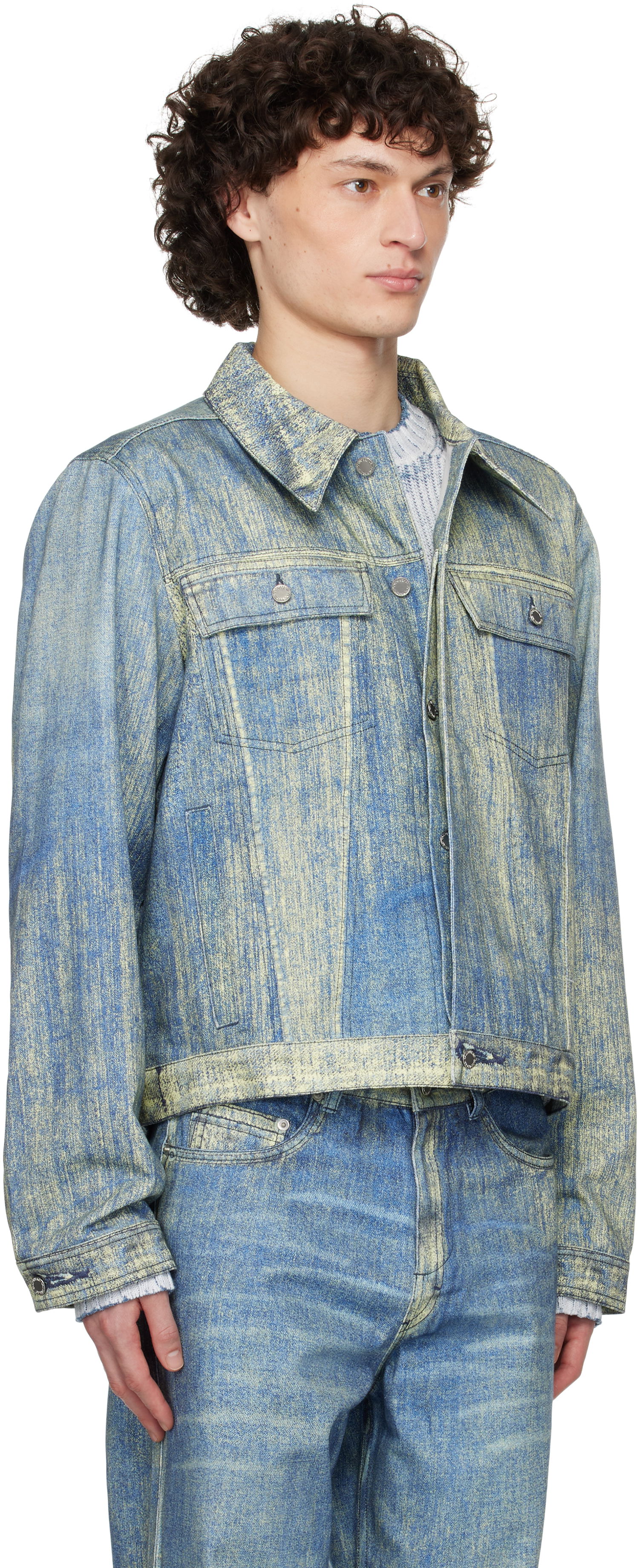 Jakke Camper Camperlab Paint Print Denim Jacket Blå | AU00021-002, 1
