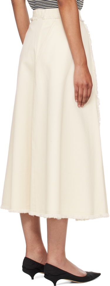 Nederdel Max Mara Alvaro Frayed-Edge Midi Skirt Beige | 2525106051600, 2