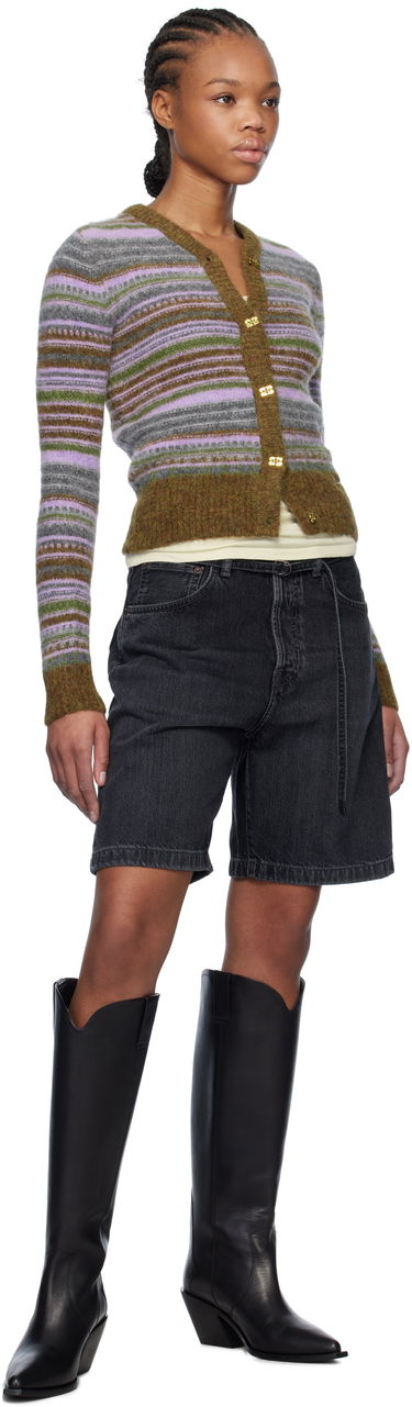Sweater GANNI Ganni Soft Wool Stripe Cardigan Flerfarvet | K2355, 3