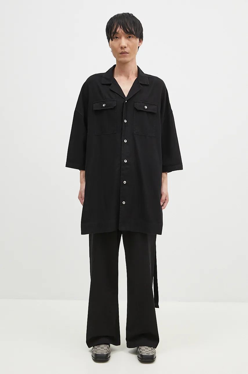 Skjorte Rick Owens Relaxed Fit Shirt Sort | DU02D2290.CFL, 0