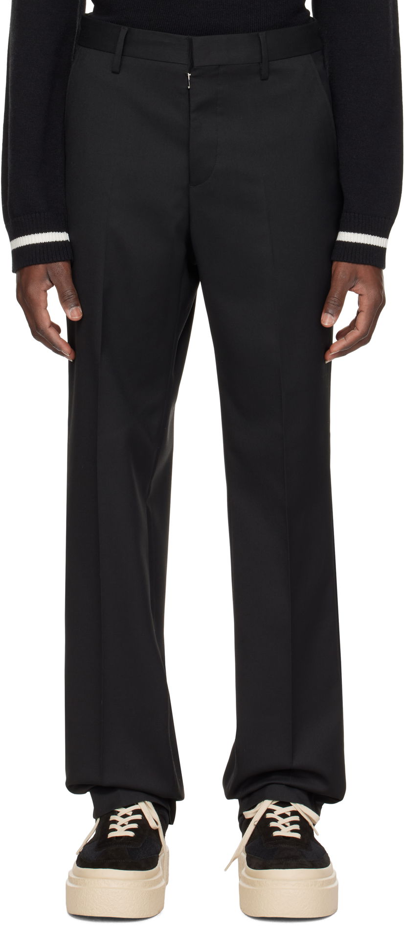 Bukser Maison Margiela MM6 Maison Margiela Creased Trousers Sort | SH0KA0035 M35227