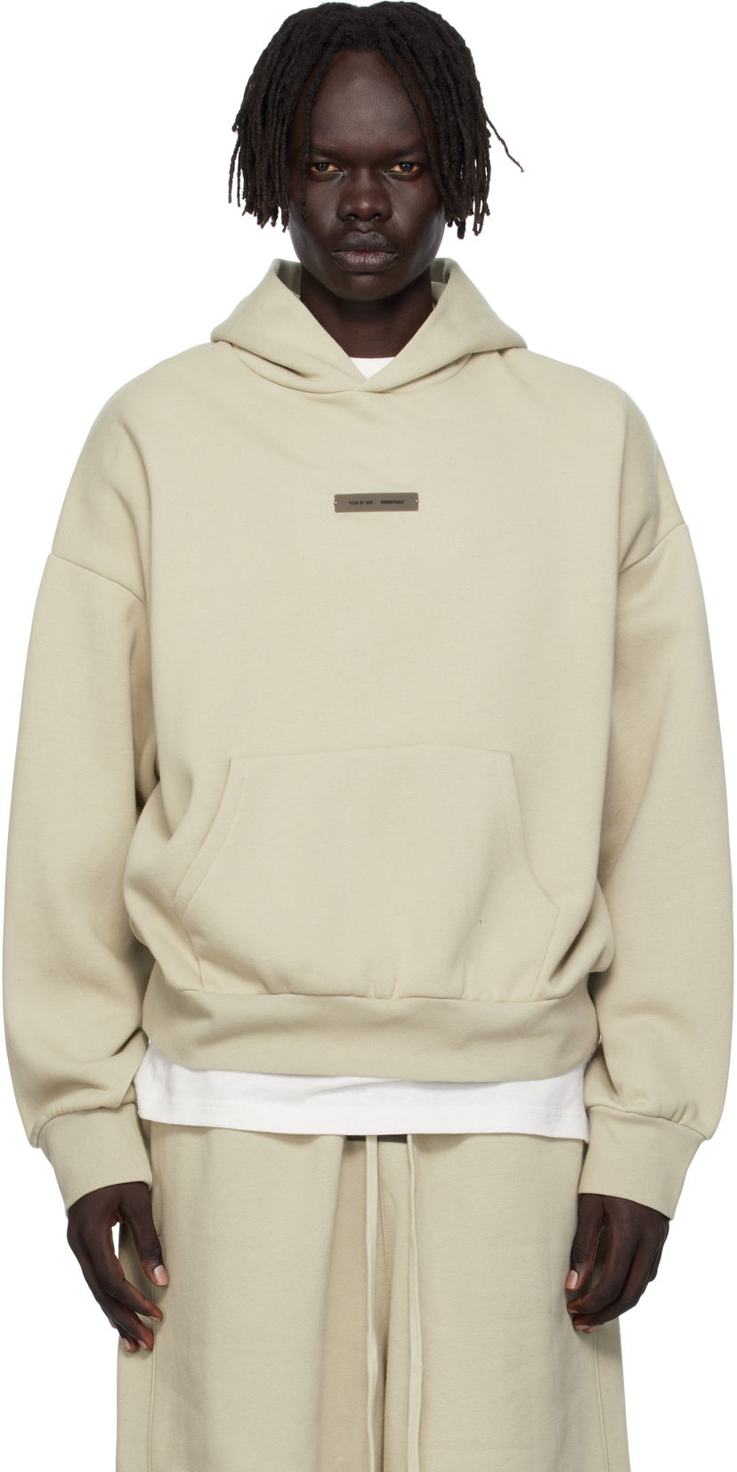 Sweatshirt Fear of God Fear of God ESSENTIALS Classic Fit Fleece Hoodie Beige | 192SP252056F