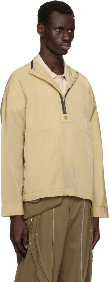 Vindjakke Ranra RANRA Ganga Shiny Nylon Track Jacket Beige | AMSS25TR01562, 1