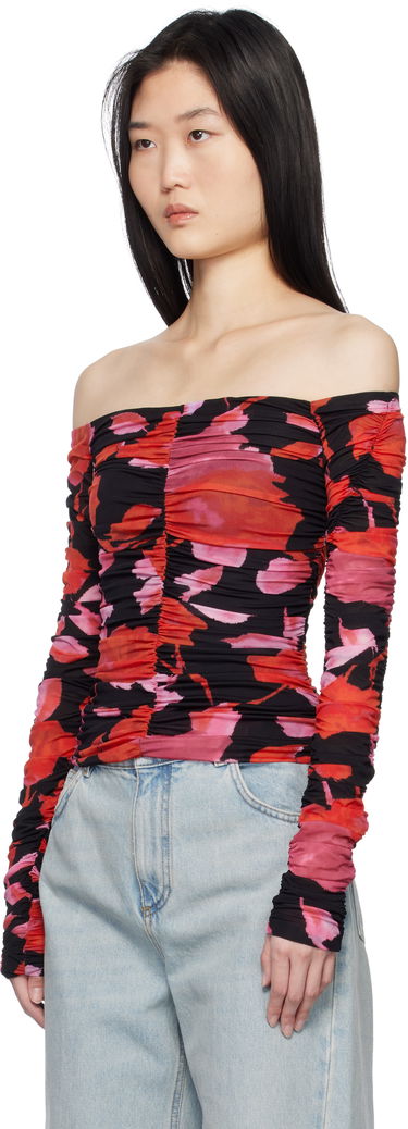 Tanktop Blumarine Blumarine Printed Jersey Draped Top Flerfarvet | P522C361A, 3