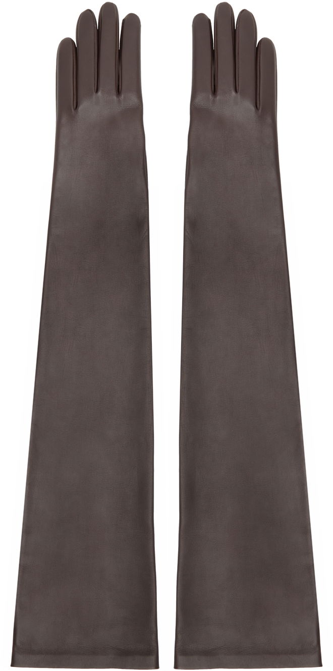 Handsker The Row Long Leather Gloves Brun | 7349-P52