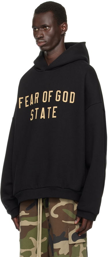 Sweatshirt Fear of God Fear of God ESSENTIALS Printed Logo Hoodie Sort | 192BT246250F, 3